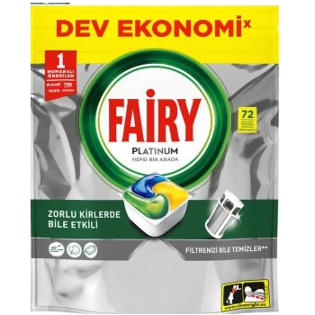 قرص ماشین ظرفشویی فیری بسته 72 عددی مدل پلاتینیوم Platinum
